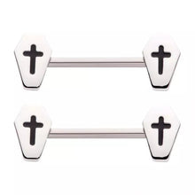 Load image into Gallery viewer, 14g Coffin Nipple Barbell - Pair - Steel
