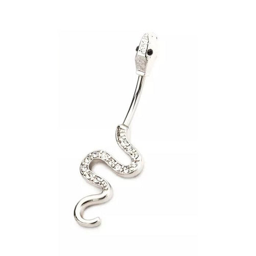 14g In & Out Snake Navel Ring - Steel