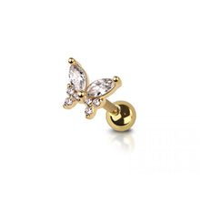 Load image into Gallery viewer, 16g Butterfly Cartilage Bar - Gold
