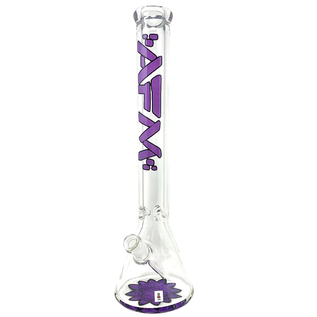 18" AFM Flower Monkey Beaker Water Pipe - Purple