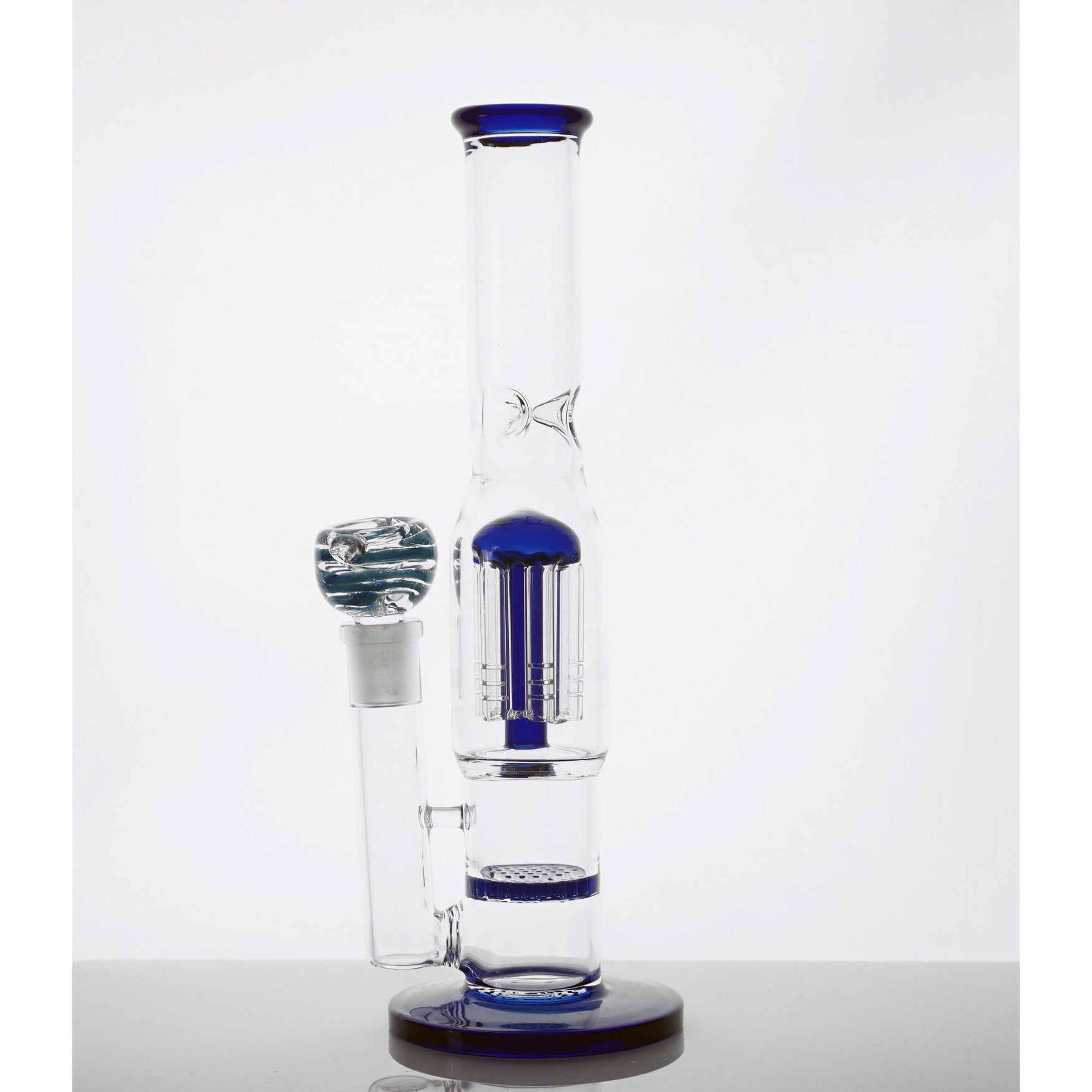 10" Colored Tree and Waffle Water Pipe - Blue