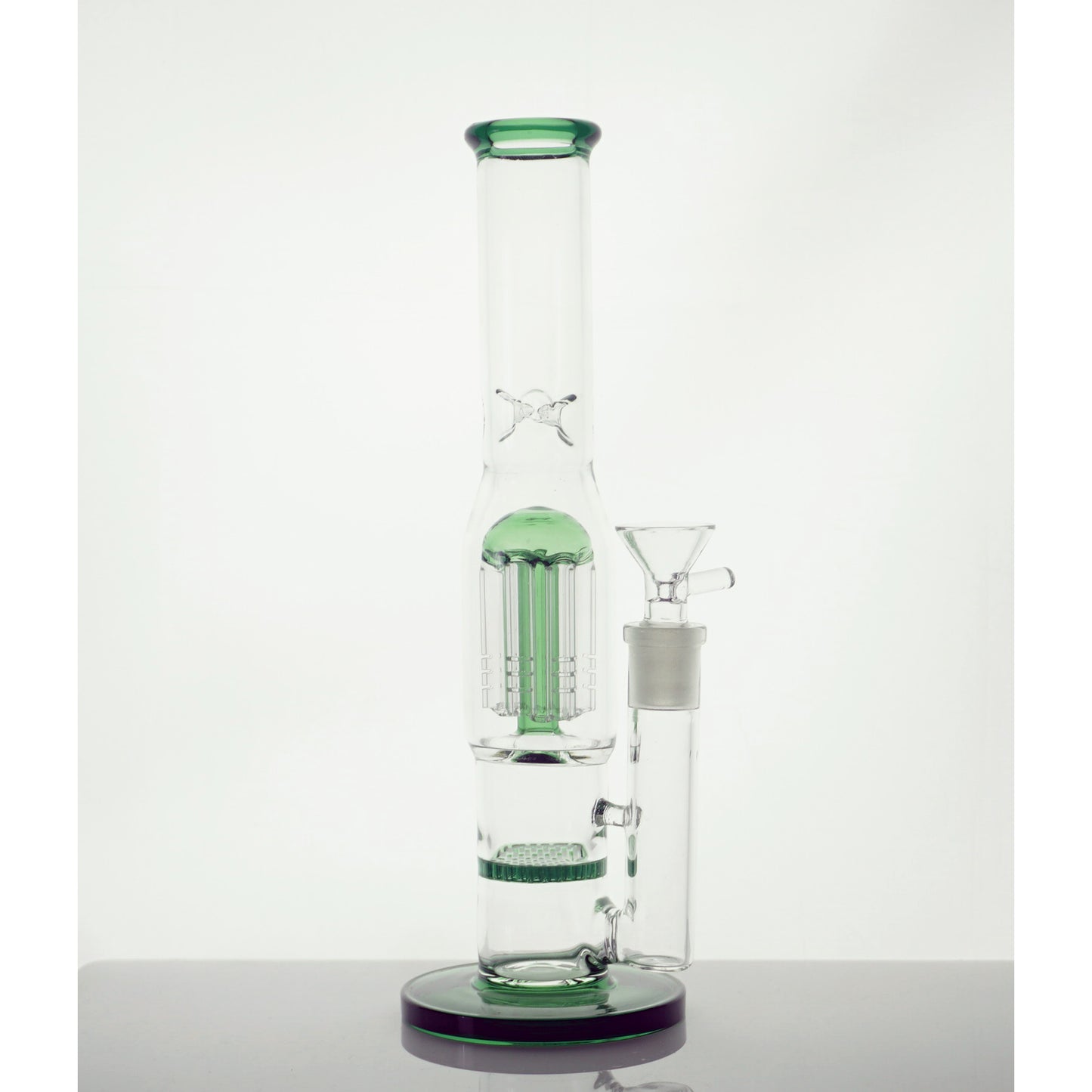 10" Colored Tree and Waffle Water Pipe - Green