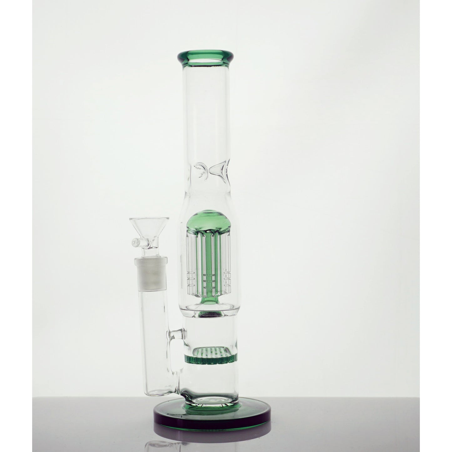 10" Colored Tree and Waffle Water Pipe - Green