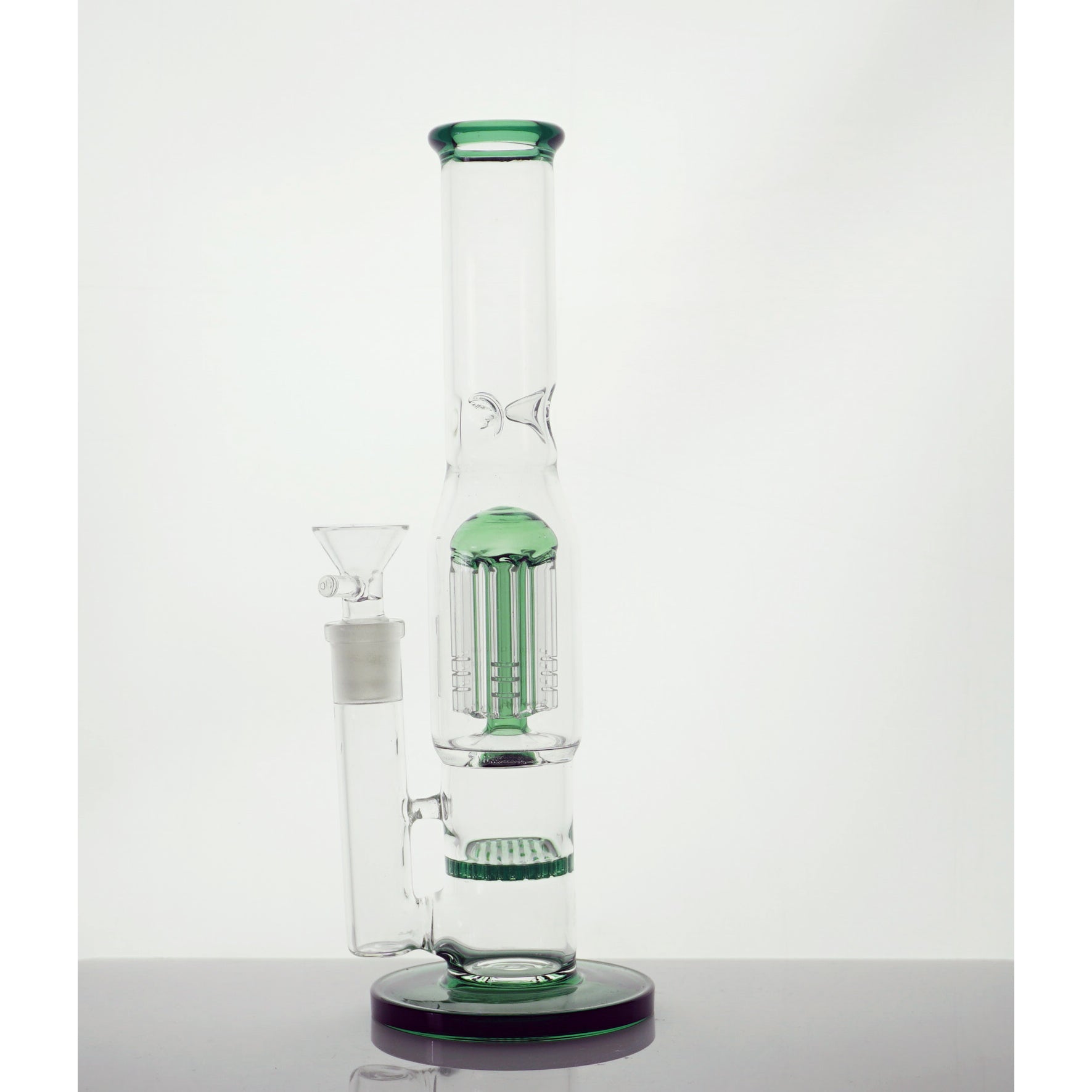 10" Colored Tree and Waffle Water Pipe - Green