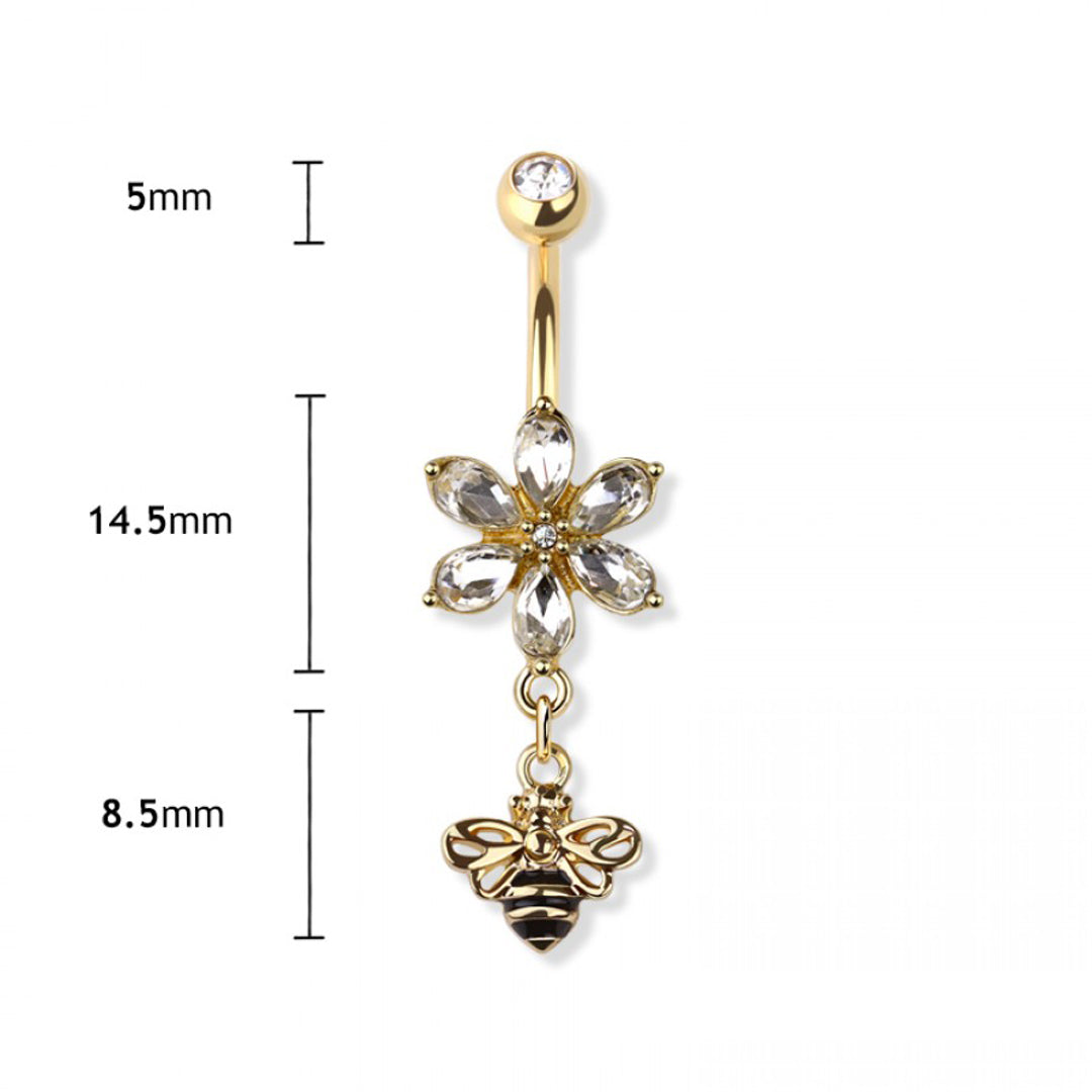 14g Queen Bee Dangle Navel Ring