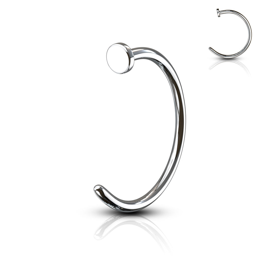 3/8" 20ga 316L Surgical Steel Nose Hoop - Steel