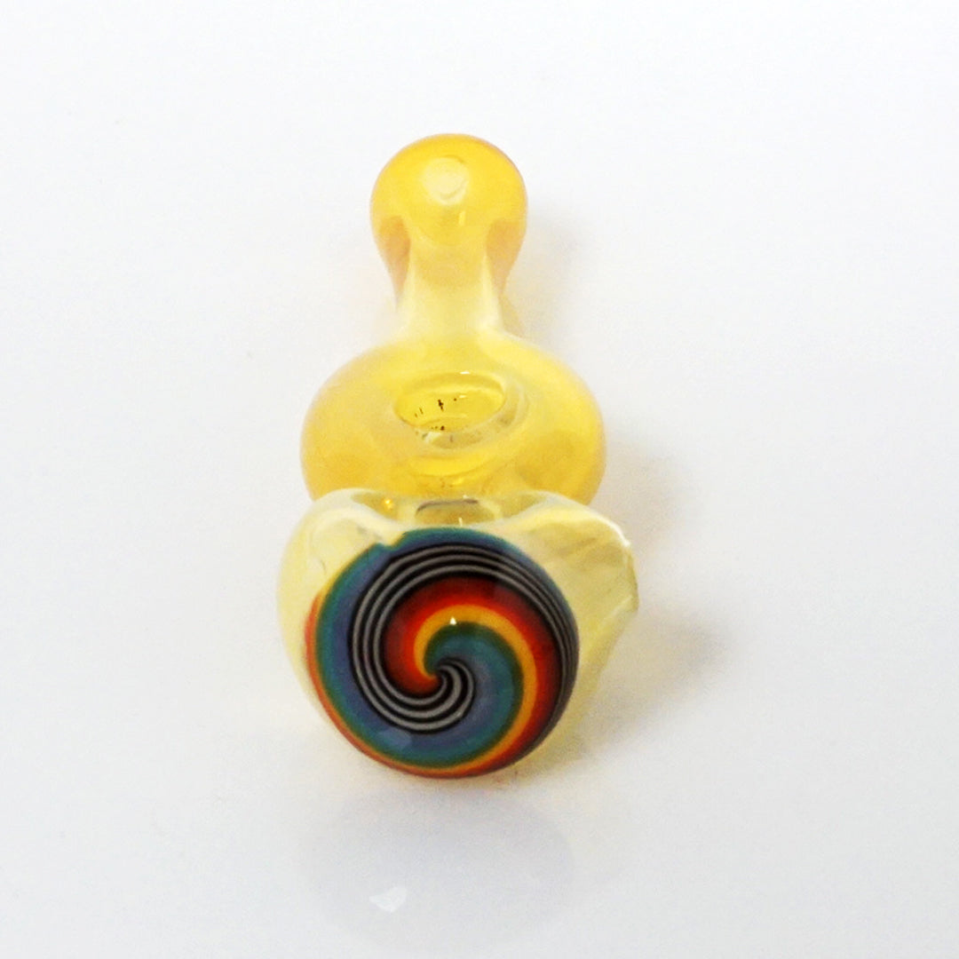 4.25" Fumed Donut Line Work Pipe - Rainbow