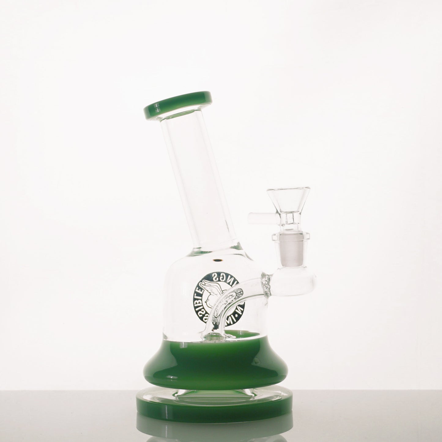 7" Nothing's Impossible Angled Neck Water Pipe - Green