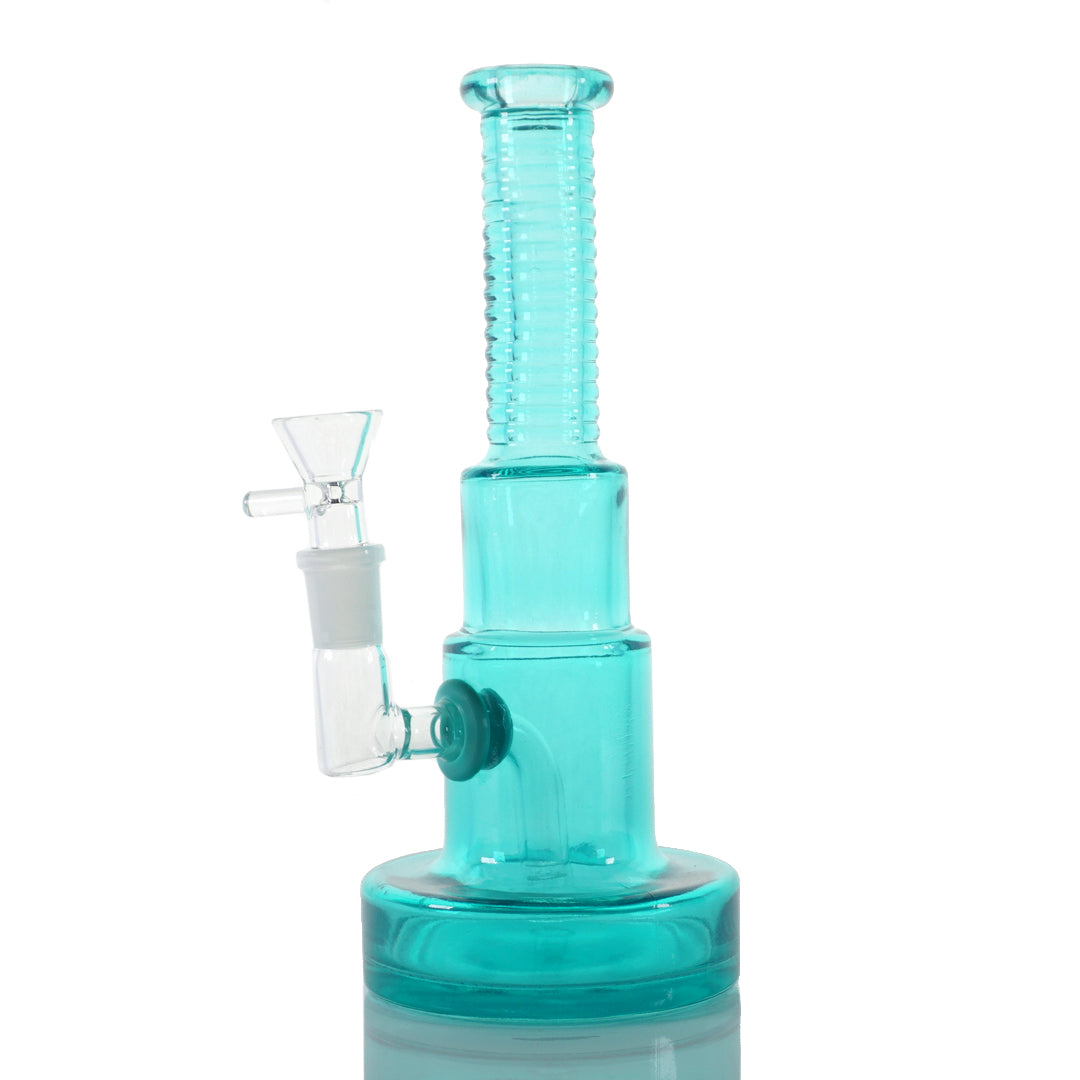 9" Two Tone Ridged Water Pipe - Teal