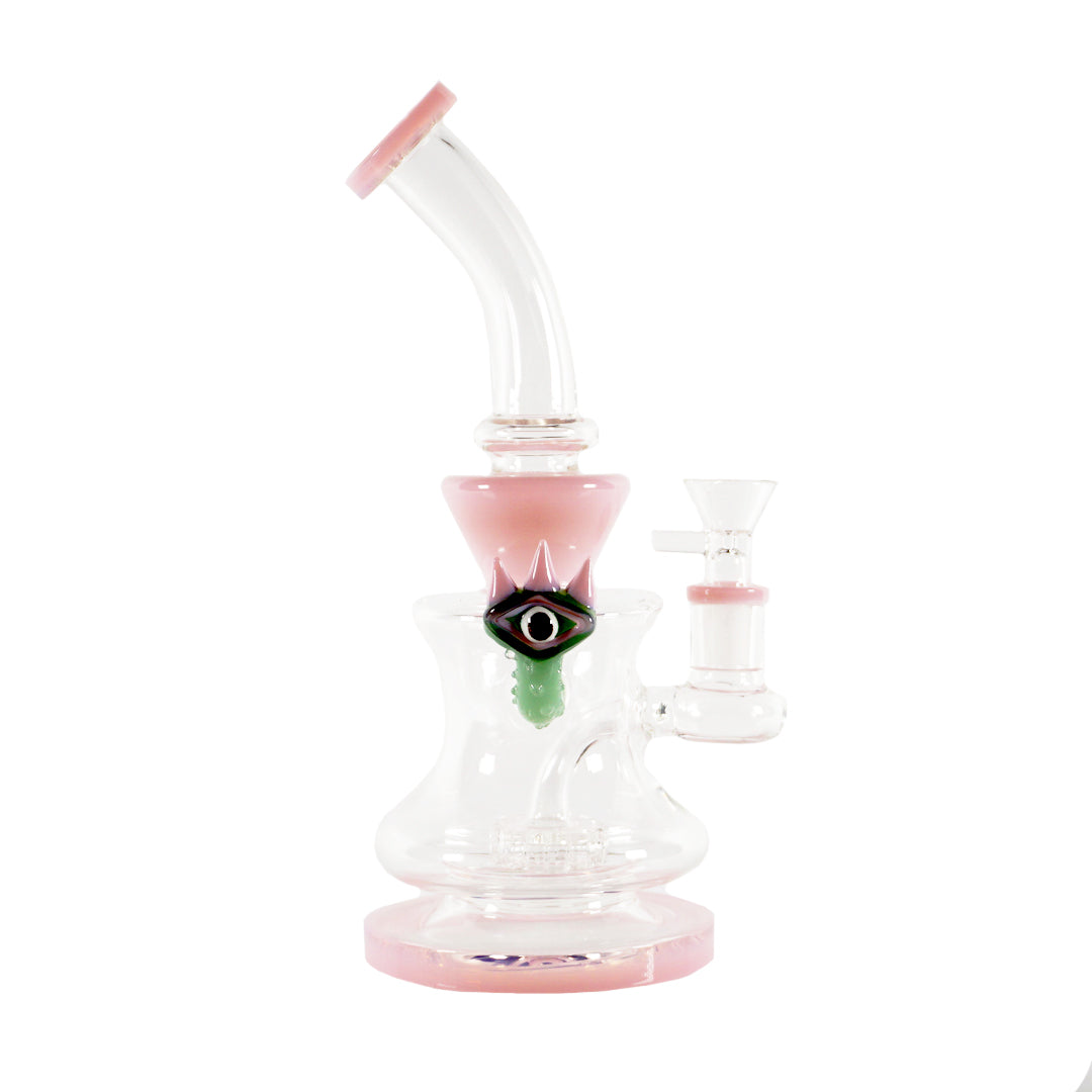9.5" Horned Eyeball Water Pipe - Pink