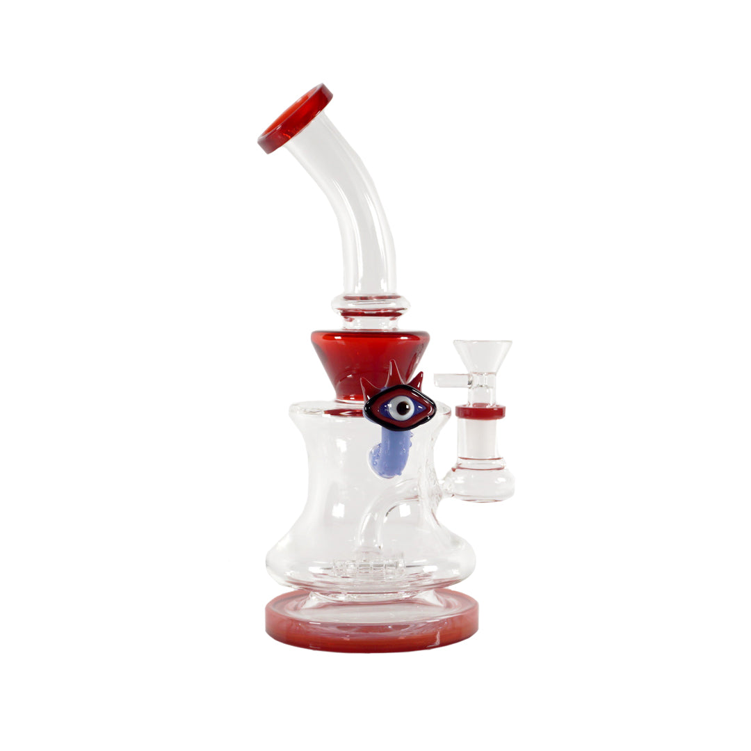9.5" Horned Eyeball Water Pipe - Red
