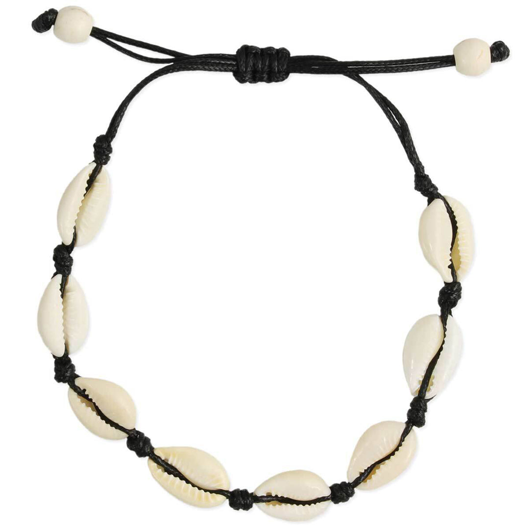 Beach Basics Black Cord & Cowrie Shell Anklet/Bracelet