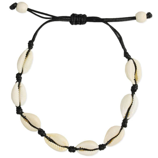 Beach Basics Black Cord & Cowrie Shell Anklet/Bracelet