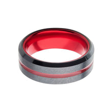 Load image into Gallery viewer, Black Plated with Red Beveled Aluminum Ring
