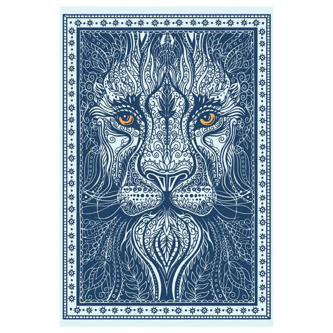 Blue Lion 3D Tapestry