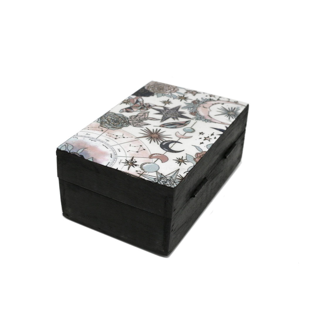 Celestial Pink & Black Wooden Box