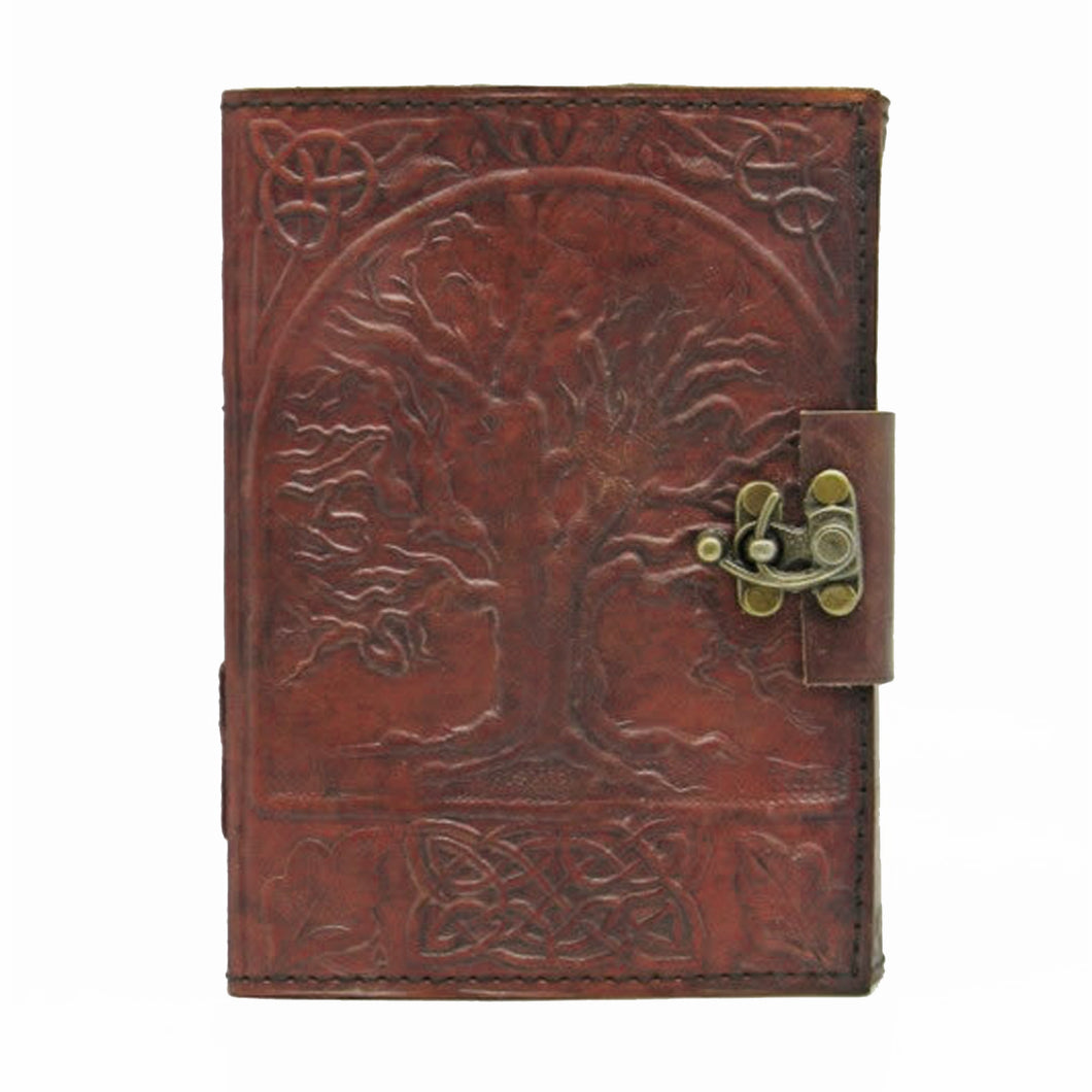 Embossed Leather Tree Of Life Journal - 3.5