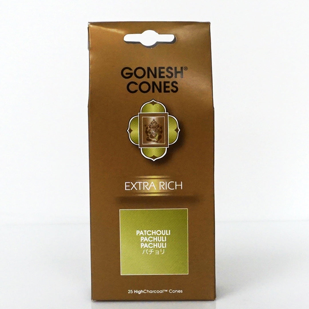 Gonesh Extra Rich Patchouli Incense Cones 25ct IE WHSE