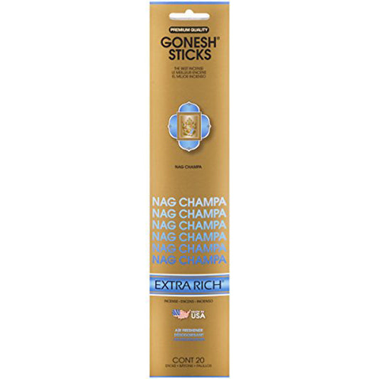 Gonesh Extra Rich Nag Champa Incense Sticks 20ct