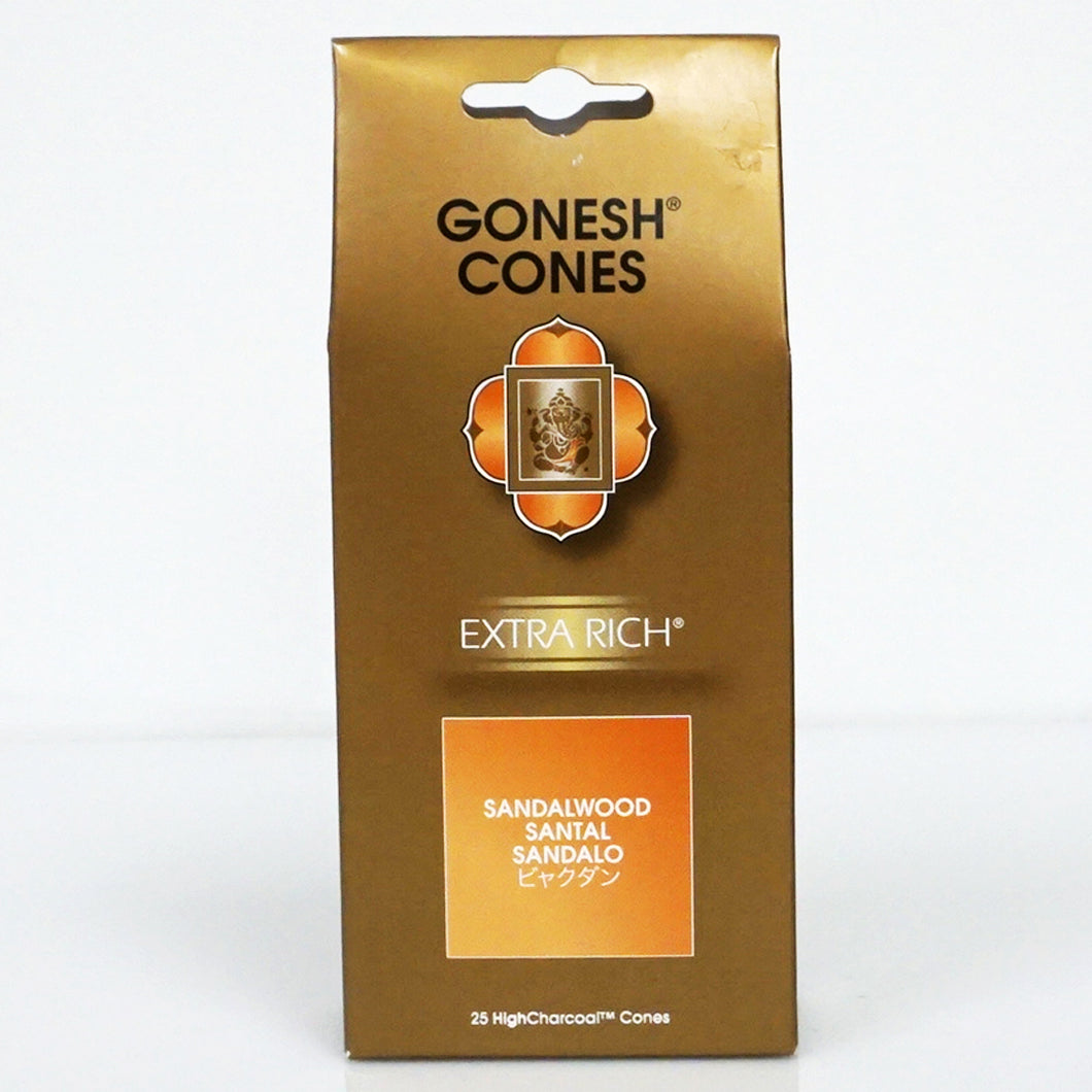 Gonesh Extra Rich Sandalwood Incense Cones 25ct
