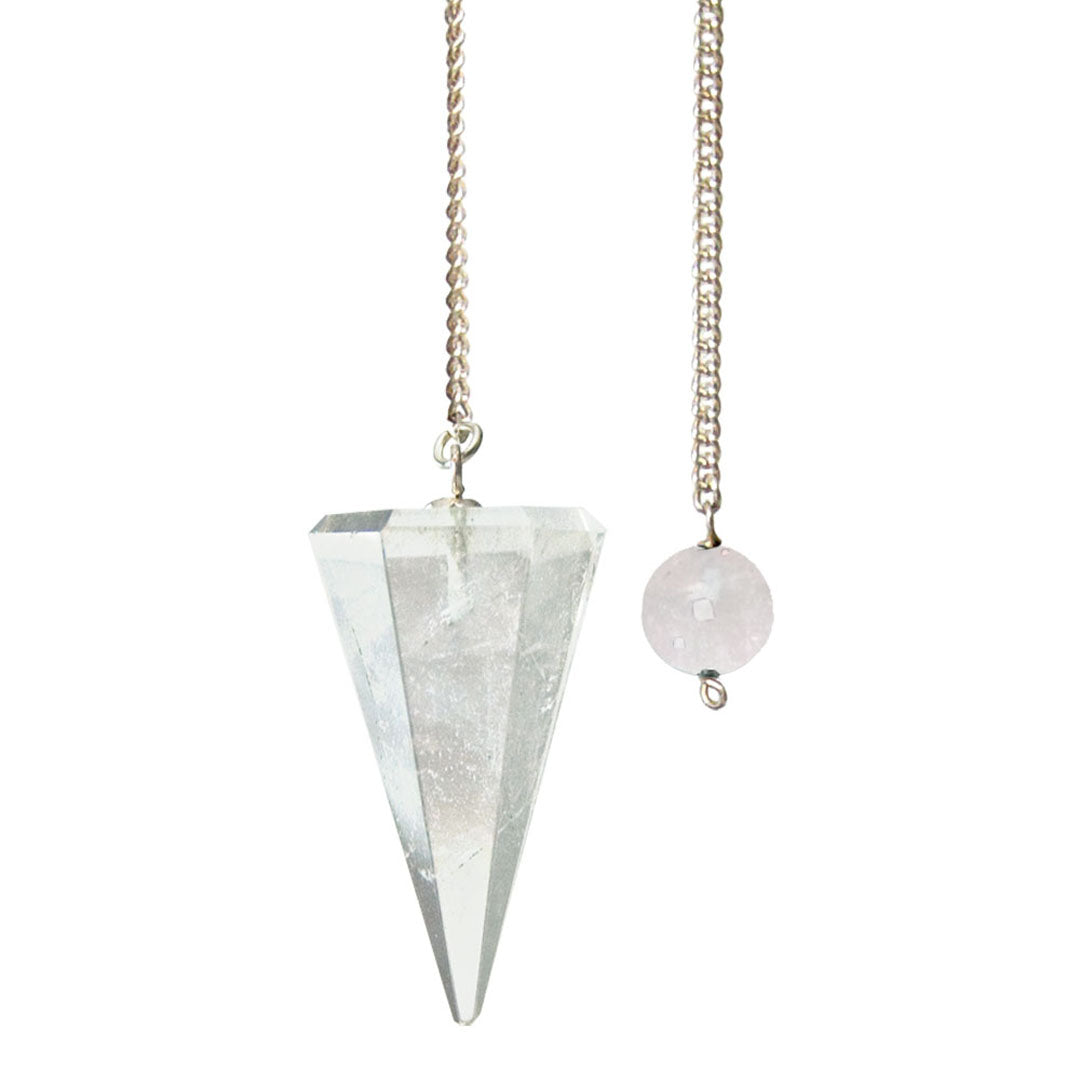 Hexagonal Clear Quartz Pendulum