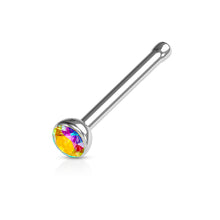 Load image into Gallery viewer, Knob Back 1/4&quot; 18ga 316L Surgical Steel Gem Ball Nose Stud - IRIDESCE
