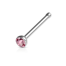 Load image into Gallery viewer, Knob Back 1/4&quot; 20ga 316L Surgical Steel Gem Ball Nose Stud - Pink
