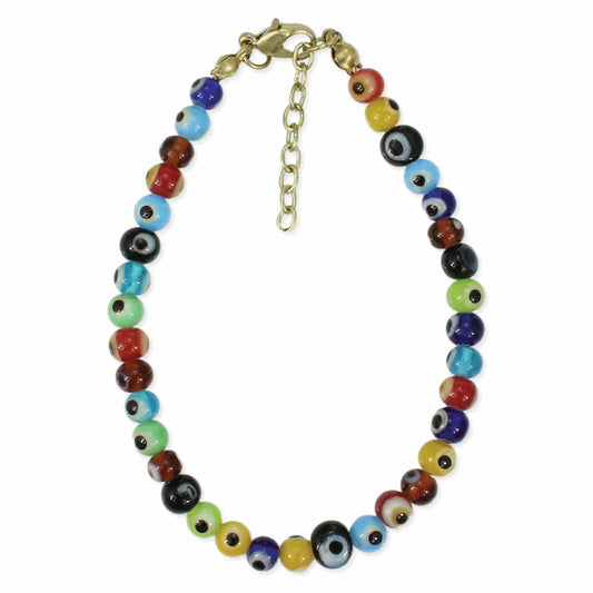 Look Around Multicolor Eye Bead Bracelet