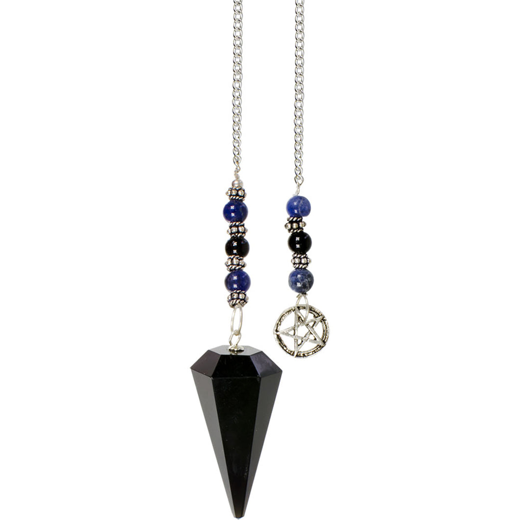 Obsidian Pentacle Pendulum