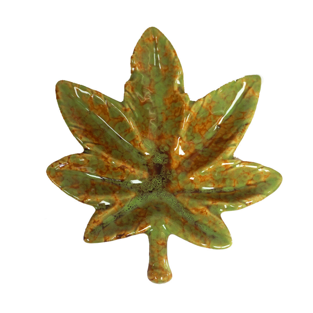 Porcelain Leaf Ashtray - Green