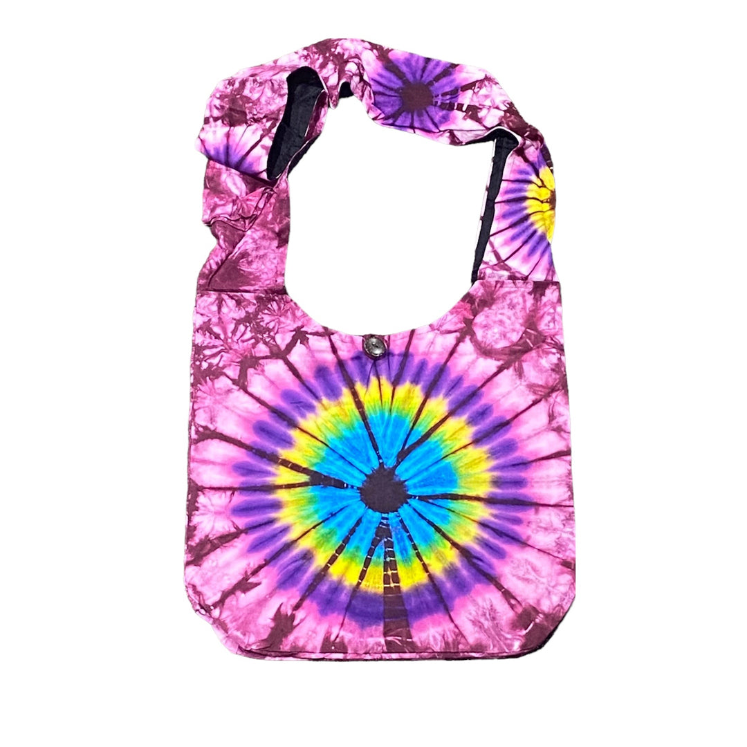 Tie-Dye Circle Hobo Bag - Pink
