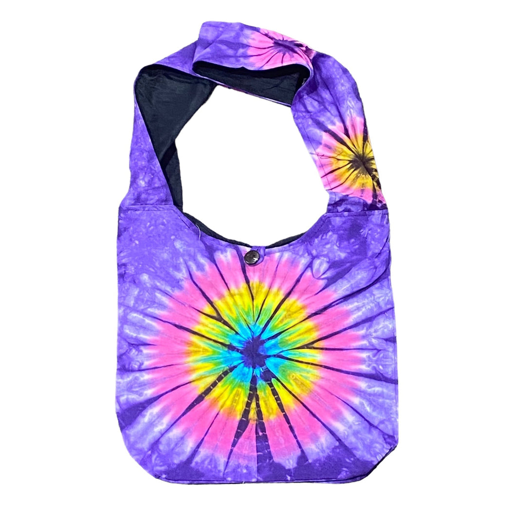 Tie-Dye Circle Hobo Bag - Purple