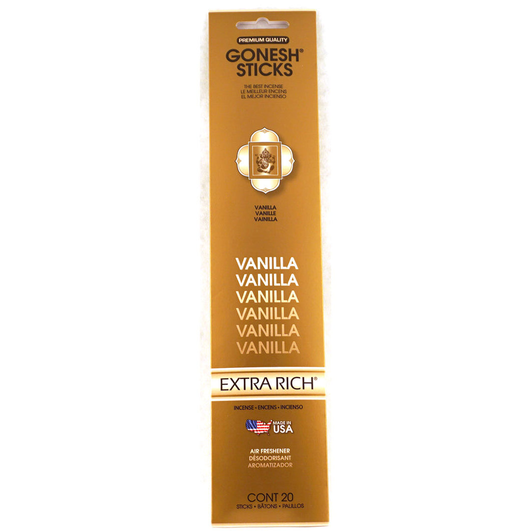 Gonesh Extra Rich Vanilla Incense Sticks 20ct