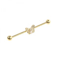 14g Centered Cubic Zirconia Butterfly Industrial - Gold