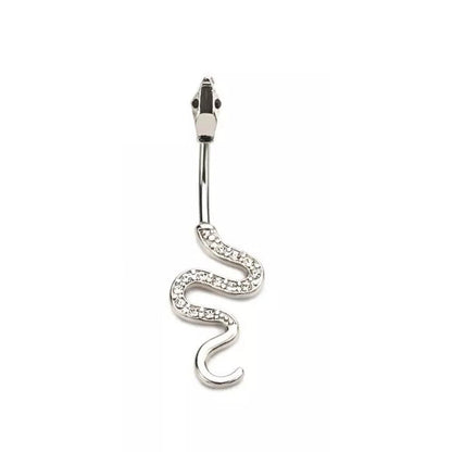 14g In & Out Snake Navel Ring - Steel