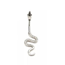 Load image into Gallery viewer, 14g In &amp; Out Snake Navel Ring - Steel
