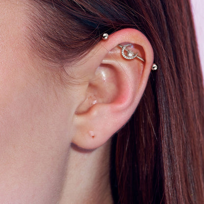 14g Paved Moon & Star Industrial - Gold