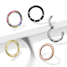 Load image into Gallery viewer, 16g Crystal Set Hinged Hoop - Gold
