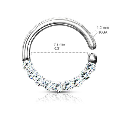 16g Half Circle Lined Seamless Hoop - Steel