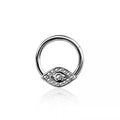 16g Hinged Clicker Evil Eye Nose Ring - Steel