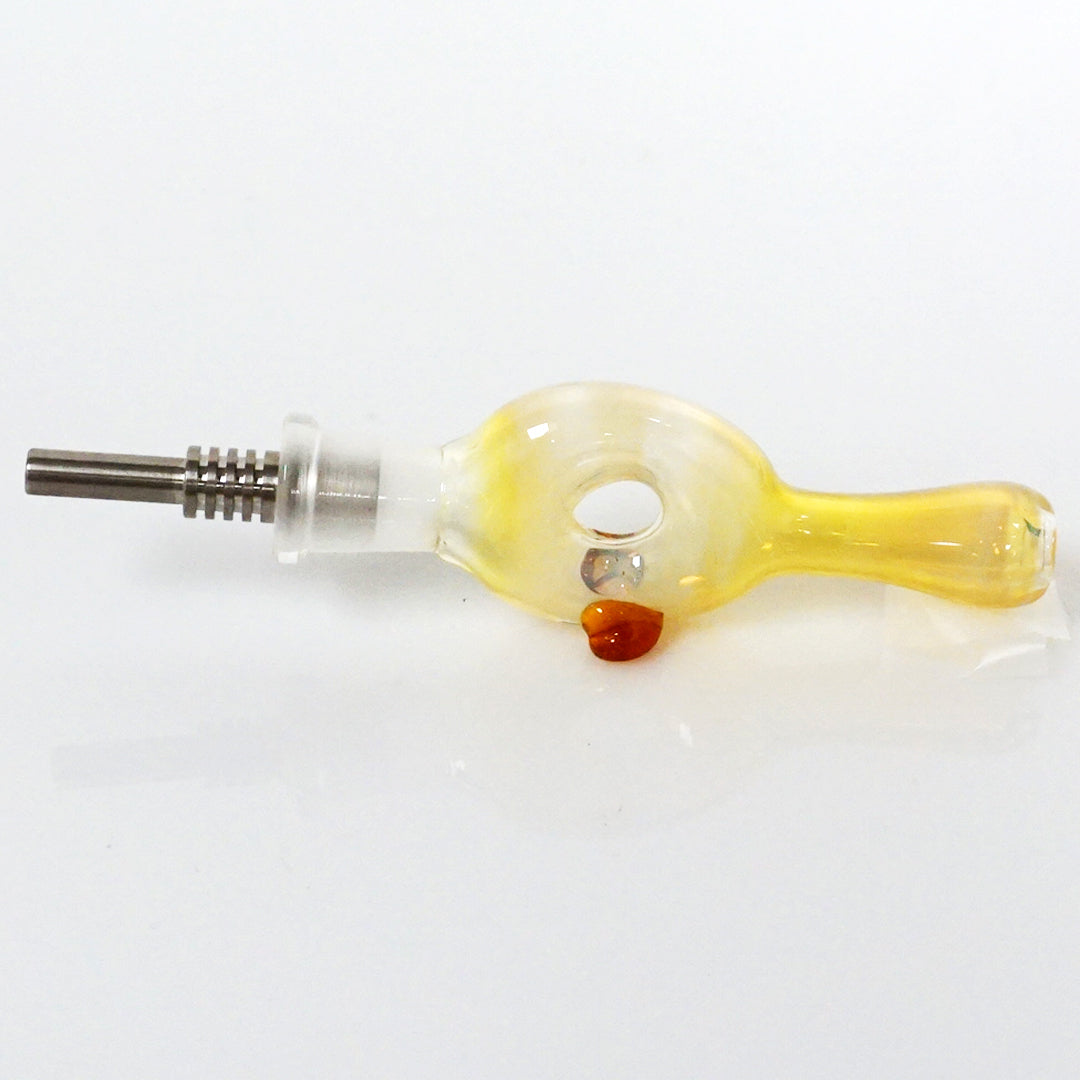 3.5" Fumed Donut Nectar Collector - Amber