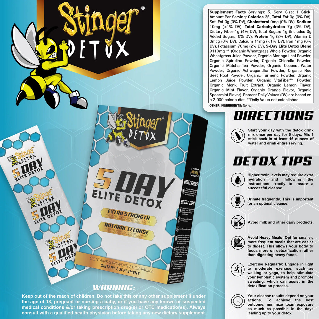 Stinger 5-Day Elite Detox Powder Sticks | 5pk