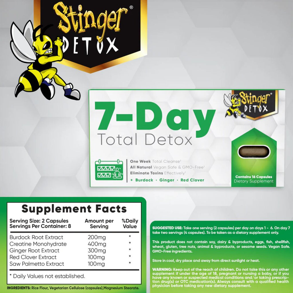 Stinger 7 Day Total Detox Permanent Cleanser Caps | 16ct
