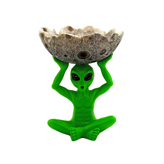 Alien Holding Moon Ashtray