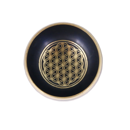 Black Flower Of Life Tibetan Singing Bowl