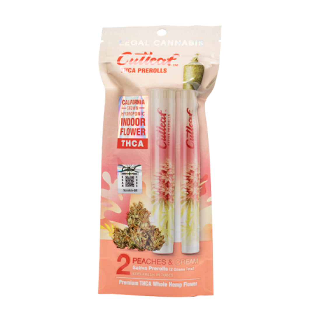 Cutleaf THC-A Pre-Rolls | 2pk - Peaches & Cream