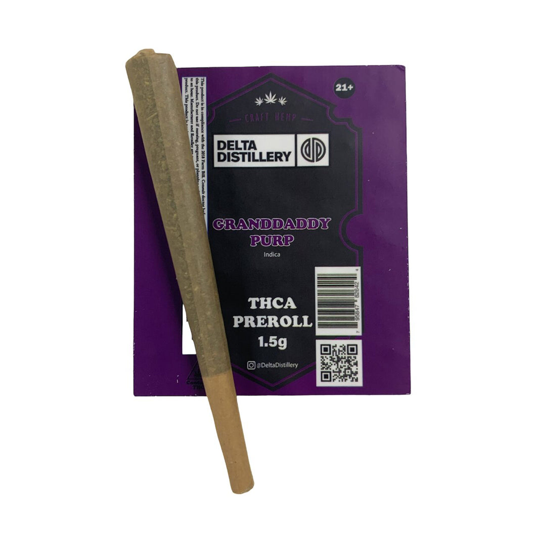 Delta Distillery THC-A Pre-Roll | 1.5g - Granddaddy Purp