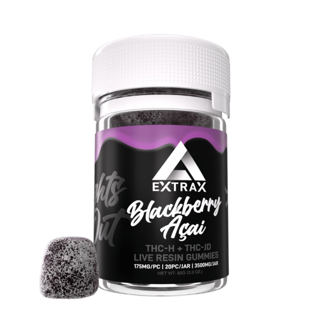 Extrax Delta 8 +THCH + THCJD Gummies | 3500mg - Blackberry Acai