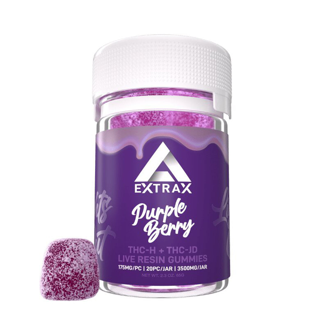 Extrax Delta 8 +THCH + THCJD Gummies | 3500mg - Purple Berry