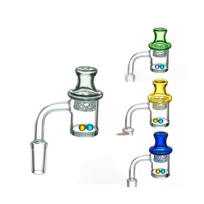 Flat Top Quartz Banger & Riptide Carb Cap Set - 14mm Male 90°